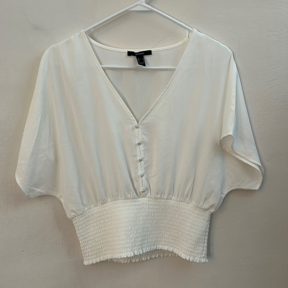 Flowy white forever 21 top